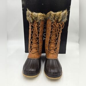 Torrid Womens Faux Fur Lined Brown Knee High Cold Weather Winter Boots Size 10
